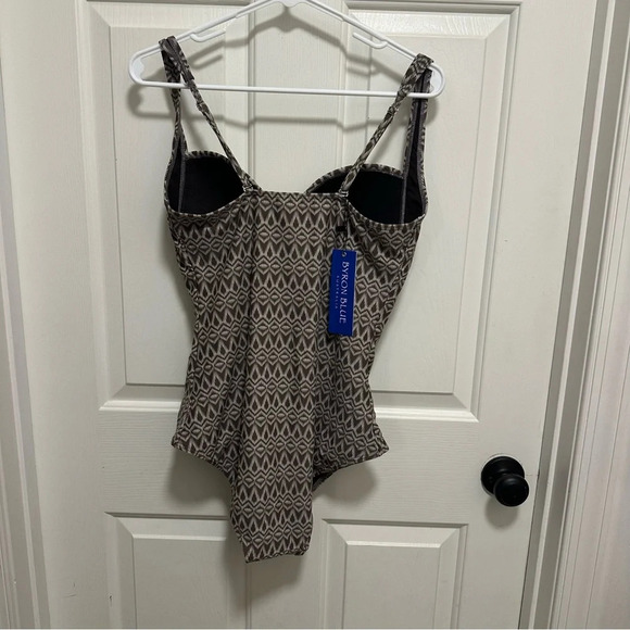 Byron Bay Australia Bathing Swim Suit Tan tribal twist Tummy control Size 14 - Picture 2 of 7